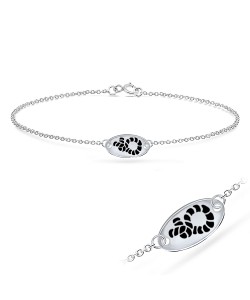 Rope Shape with Enamel Silver Bracelet BRS-266